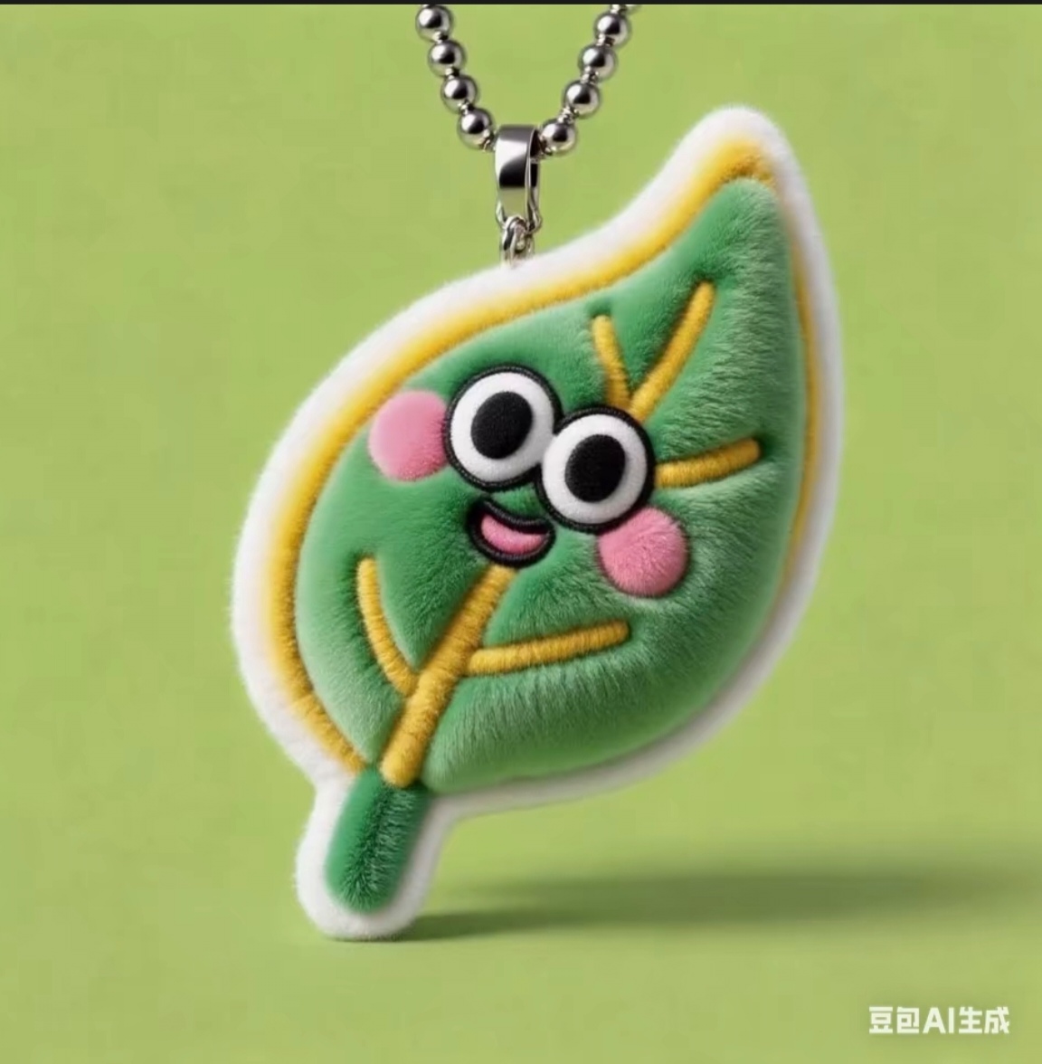 毛绒叶子钥匙挂件